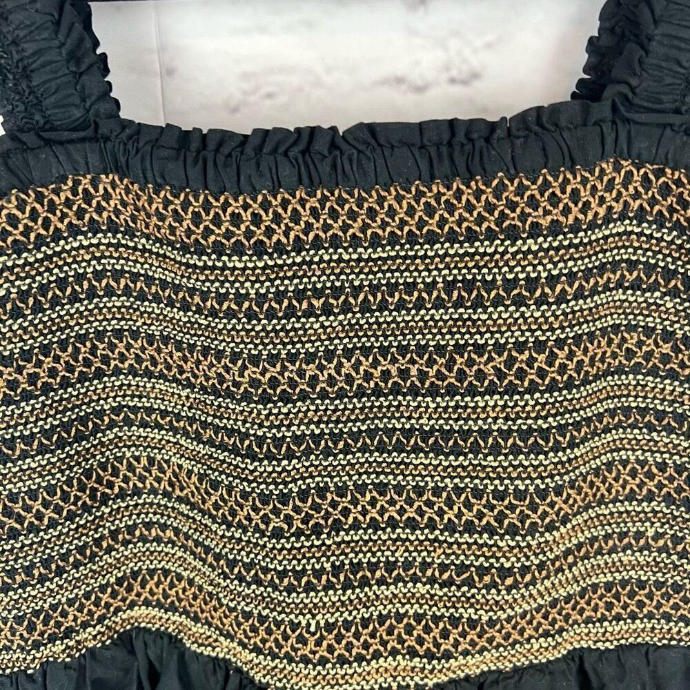 J. Crew Factory Women's Smocked Tiered Mini Dress Black Size S - Picture 5 of 10